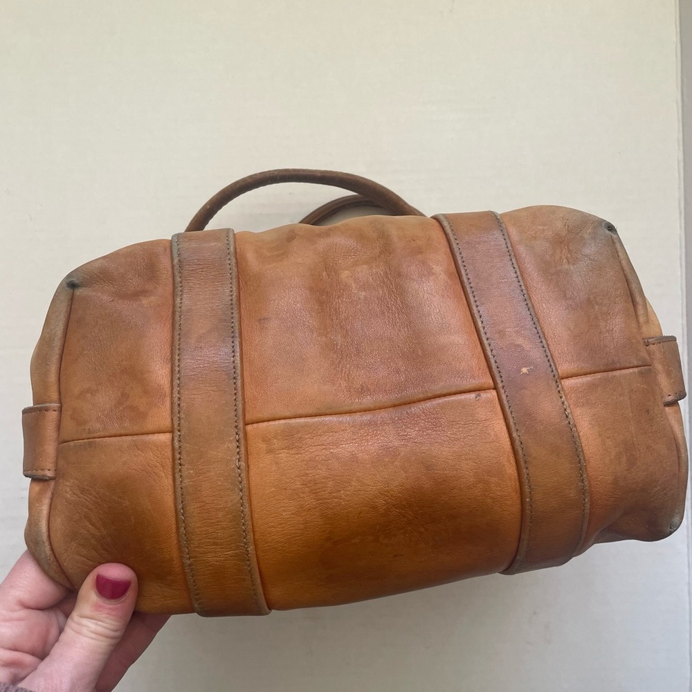 VTG 80s 90s COACH Satchel Purse Handbag Tan Leather Dr Bag 5731 Distressed - Picture 5 of 10